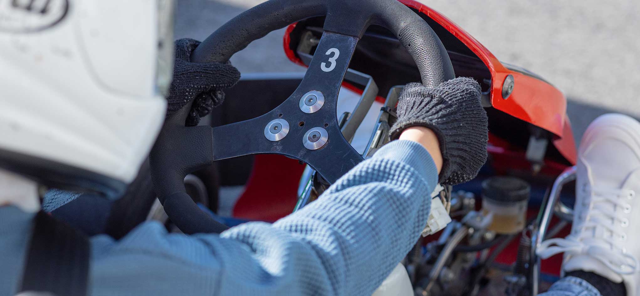 Girl driving a machine