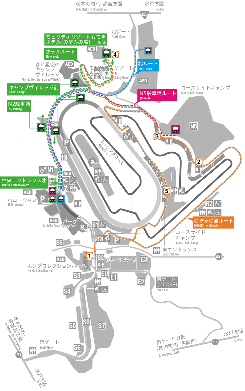 場內免費迴圈巴士路線