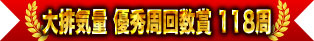 大排氣量優秀周回數獎 118周
