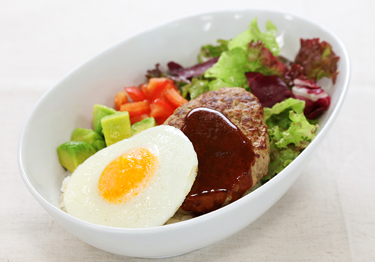 月見漢堡排丼飯